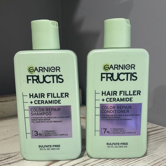 NEW Garnier Fructis Hair Filler 10.1-Ounce Color Repair Shampoo and Conditioner - Picture 1 of 1